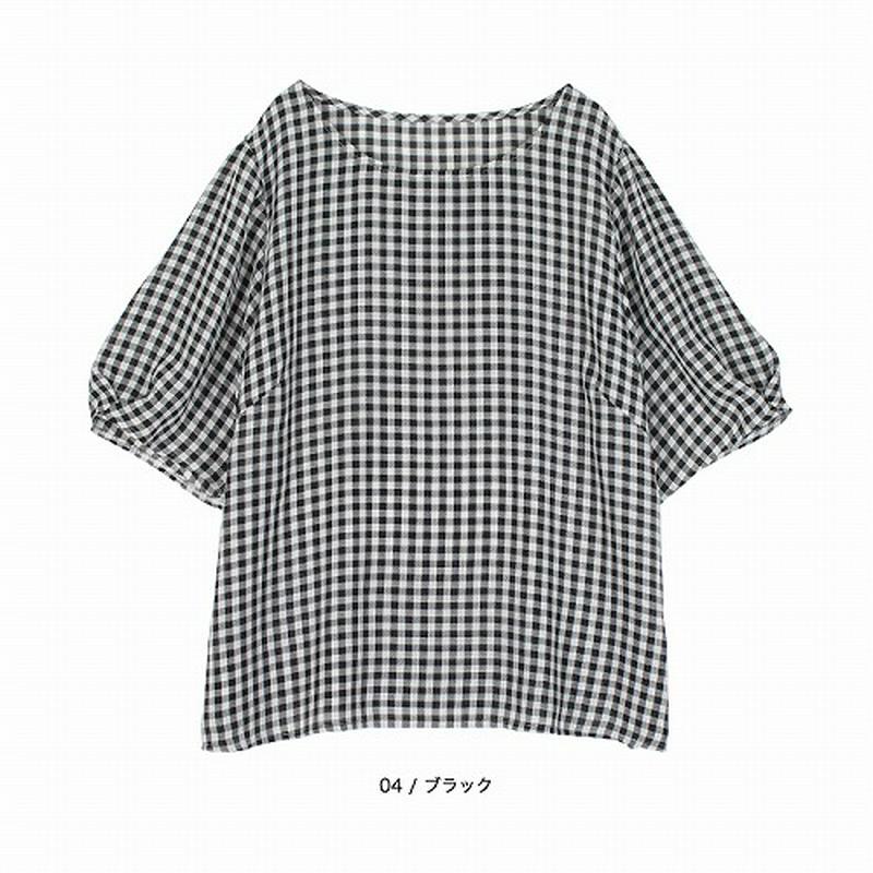 強撚チェックブラウス【ＬＬ～５Ｌ】（フルールバイミントブリーズ/fleur by mint breeze）