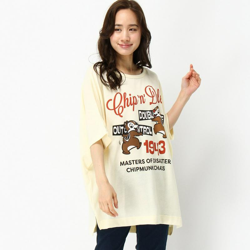 【チップ＆デール】ガーゼミニ裏毛ドルマンゆったりビッグＴシャツ