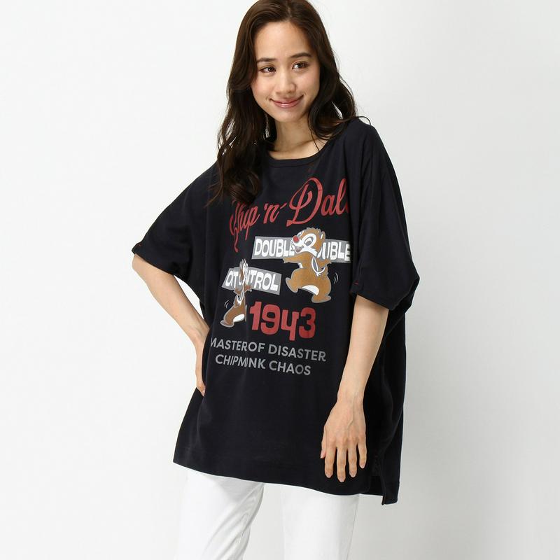 【チップ＆デール】ガーゼミニ裏毛ドルマンゆったりビッグＴシャツ