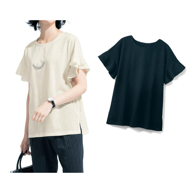 汗ばむ季節の強い味方☆汗じみしにくいフレアスリーブＴシャツ