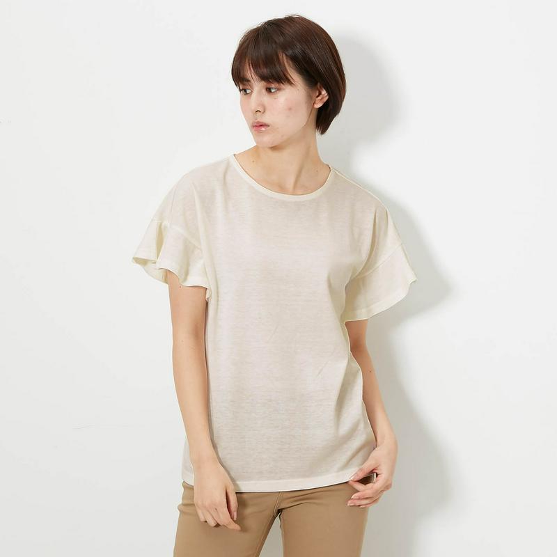 汗ばむ季節の強い味方☆汗じみしにくいフレアスリーブＴシャツ