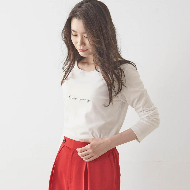 【ＳＴＹＬＥ　ＳＮＡＰ掲載】スーピマコットン長袖ロゴＴシャツ【ＵＶケア抗菌防臭】【Ｓ～３Ｌ】