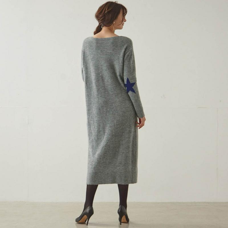 【ＳＴＹＬＥ　ＳＮＡＰ掲載】星柄ニットワンピース