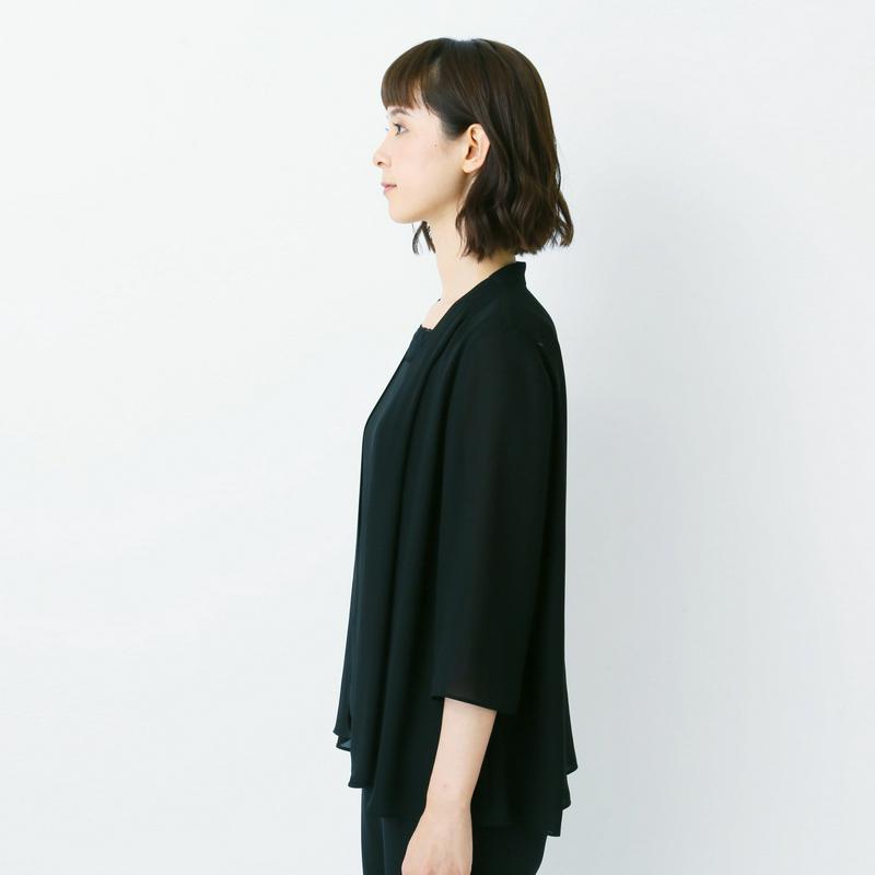 フォーマル重ね着風チュニックブラウス◎前ファスナー【喪服・礼服】【Ｍ～３Ｌ】（ソリテール/SORITEAL）