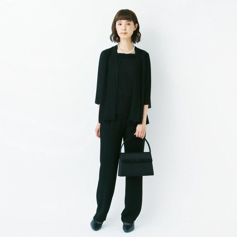 フォーマル重ね着風チュニックブラウス◎前ファスナー【喪服・礼服】【Ｍ～３Ｌ】（ソリテール/SORITEAL）