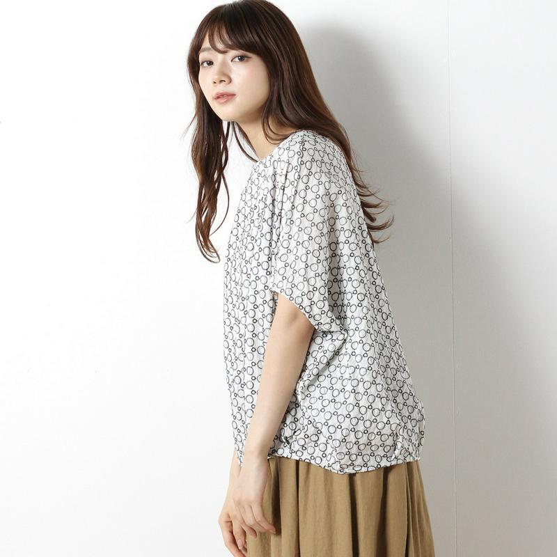綿ローンドット刺繍ブラウス