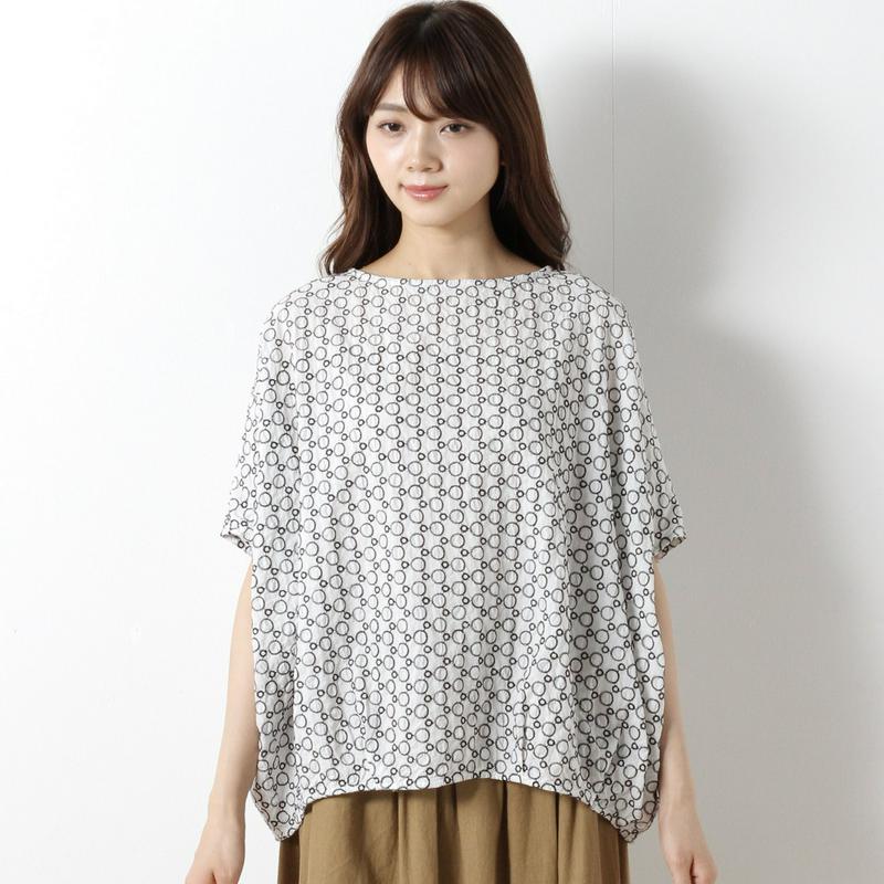 綿ローンドット刺繍ブラウス