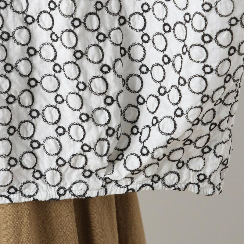 綿ローンドット刺繍ブラウス