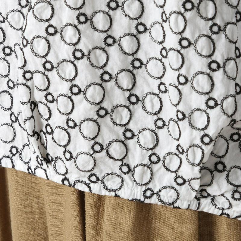 綿ローンドット刺繍ブラウス