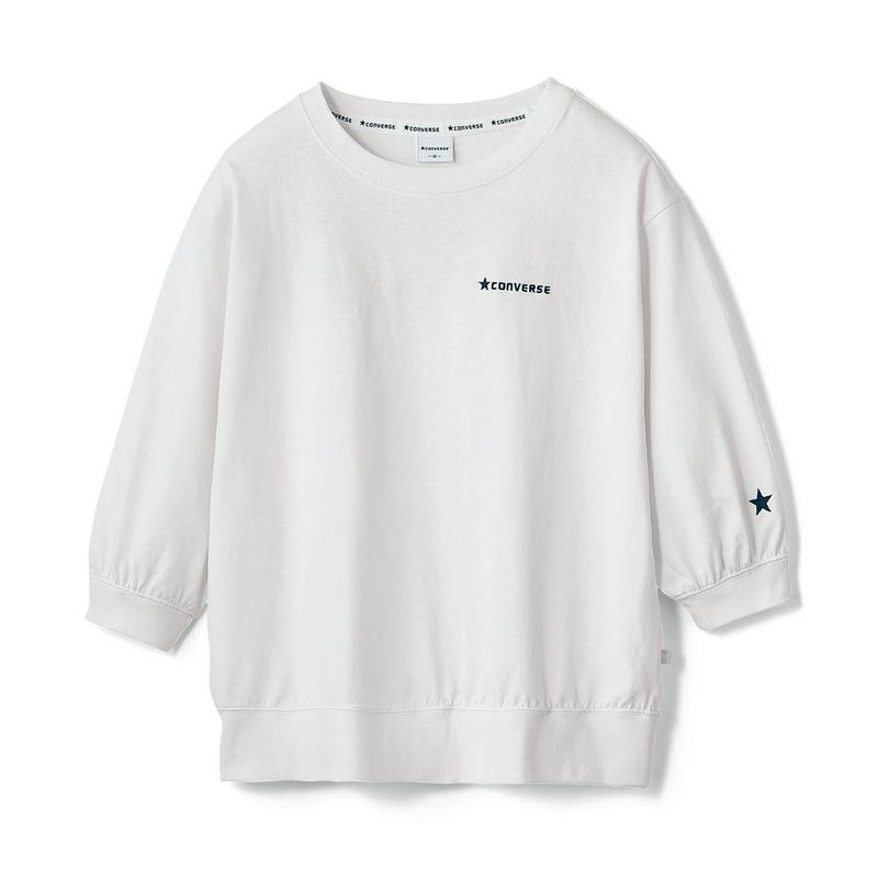 バックプリント７分袖プルオーバーＴシャツ（ホワイトのみ）