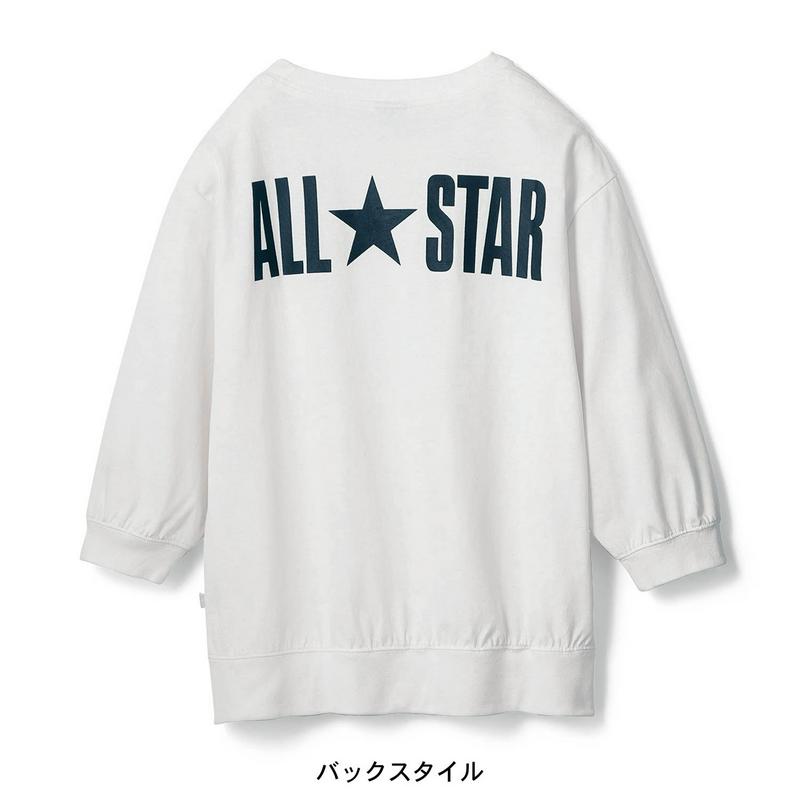 バックプリント７分袖プルオーバーＴシャツ（ホワイトのみ）
