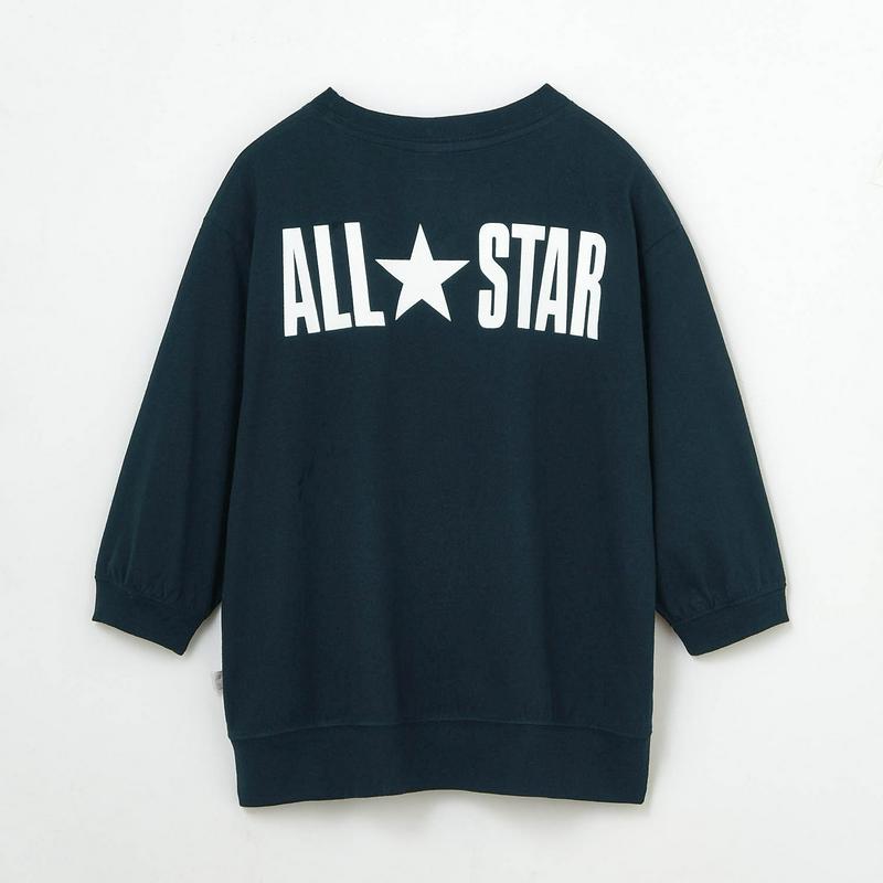 バックプリント７分袖プルオーバーＴシャツ（ホワイトのみ）