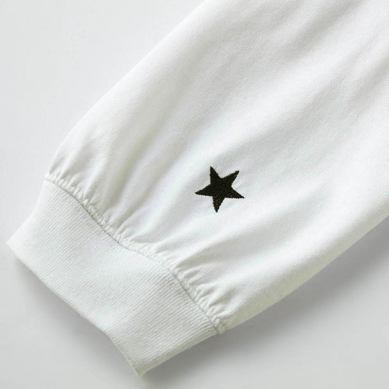 バックプリント７分袖プルオーバーＴシャツ（ホワイトのみ）