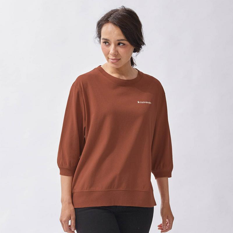 バックプリント７分袖プルオーバーＴシャツ（ホワイトのみ）