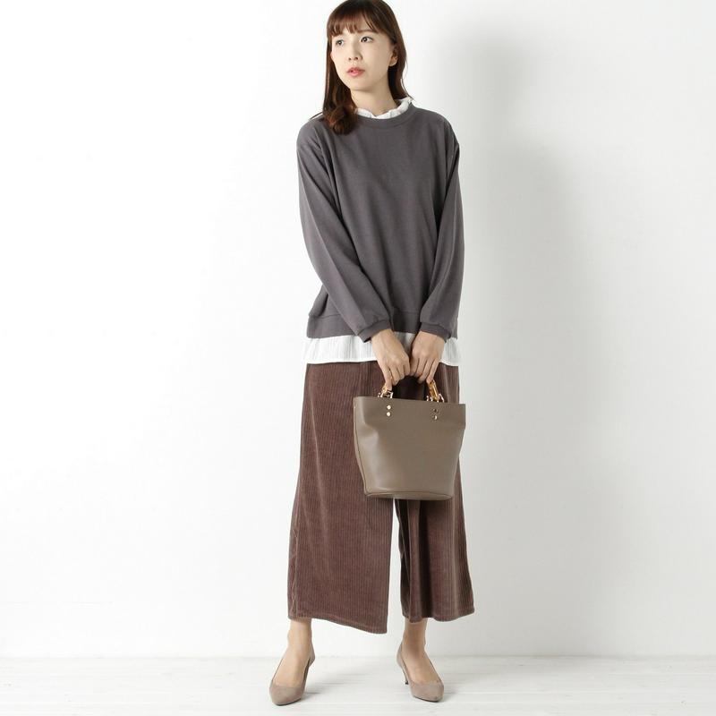 ミニ裏毛フェイクレイヤード長袖Ｔシャツ（ノージーン/NO JEAN）