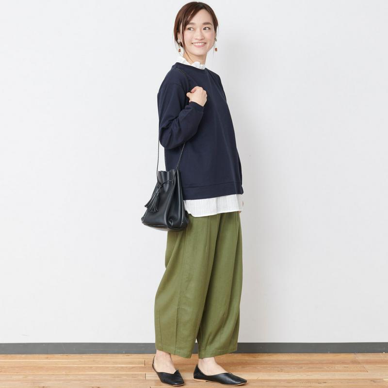 ミニ裏毛フェイクレイヤード長袖Ｔシャツ（ノージーン/NO JEAN）