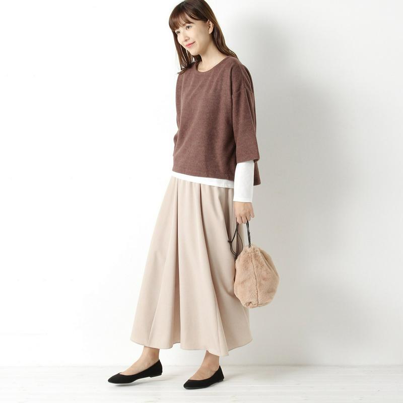 簡単重ね着◎起毛Ｔシャツ＆長袖Ｔシャツのアンサンブル（ノージーン/NO JEAN）