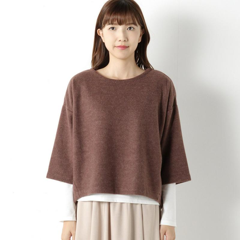簡単重ね着◎起毛Ｔシャツ＆長袖Ｔシャツのアンサンブル（ノージーン/NO JEAN）