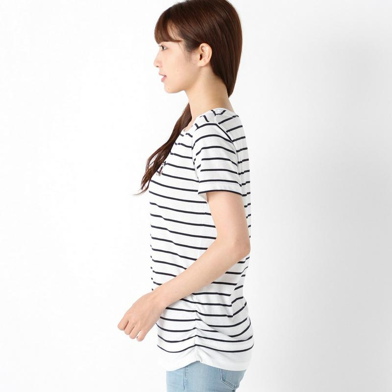 ミッキー切替フェイクレイヤードボーダーＴシャツ