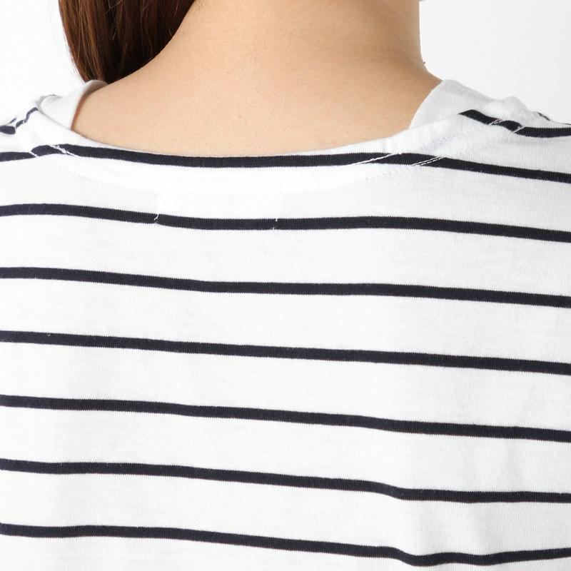 ミッキー切替フェイクレイヤードボーダーＴシャツ
