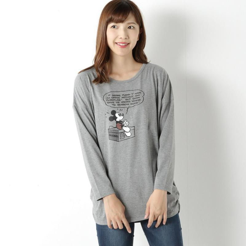 天竺長袖シャーリングプリントＴシャツ（選べるキャラクター）【Ｍ～３Ｌ】