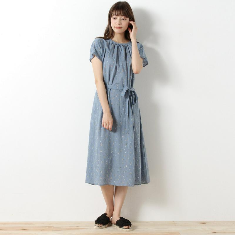 【３／２５（水）で販売終了】ドビー×小花プリントワンピース