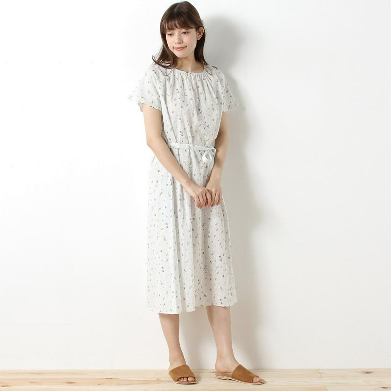 【３／２５（水）で販売終了】ドビー×小花プリントワンピース