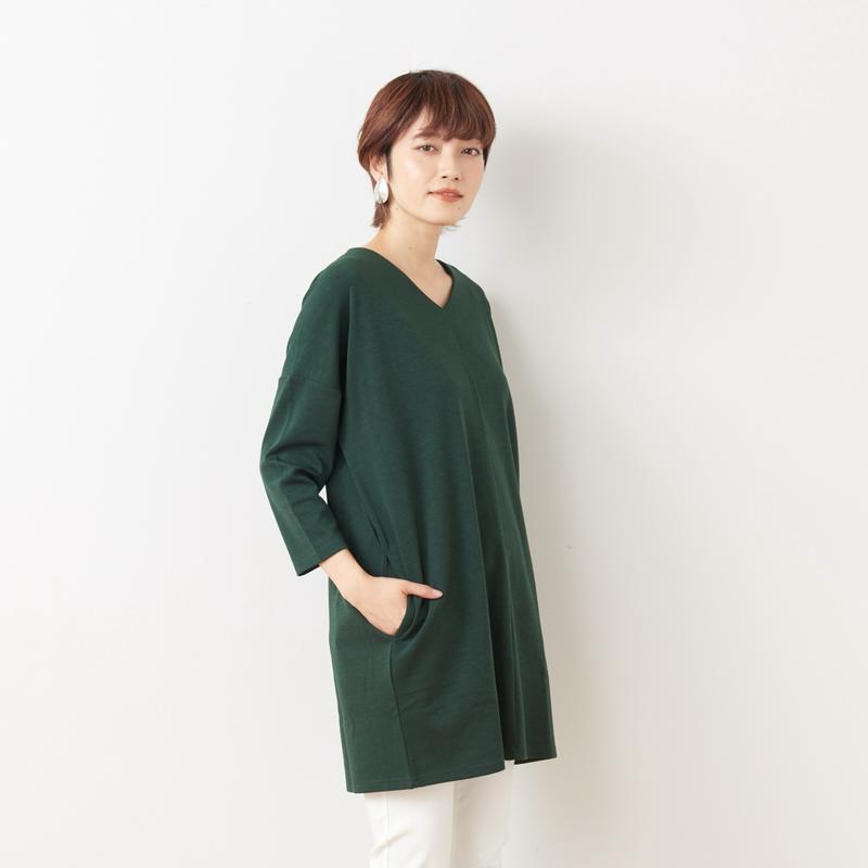 選べる２丈◎ポンチ素材の華奢見えチュニック【Ｍ～３Ｌ】