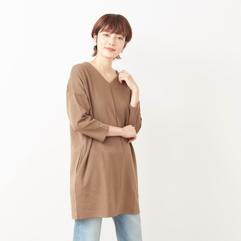 選べる２丈◎ポンチ素材の華奢見えチュニック【Ｍ～３Ｌ】