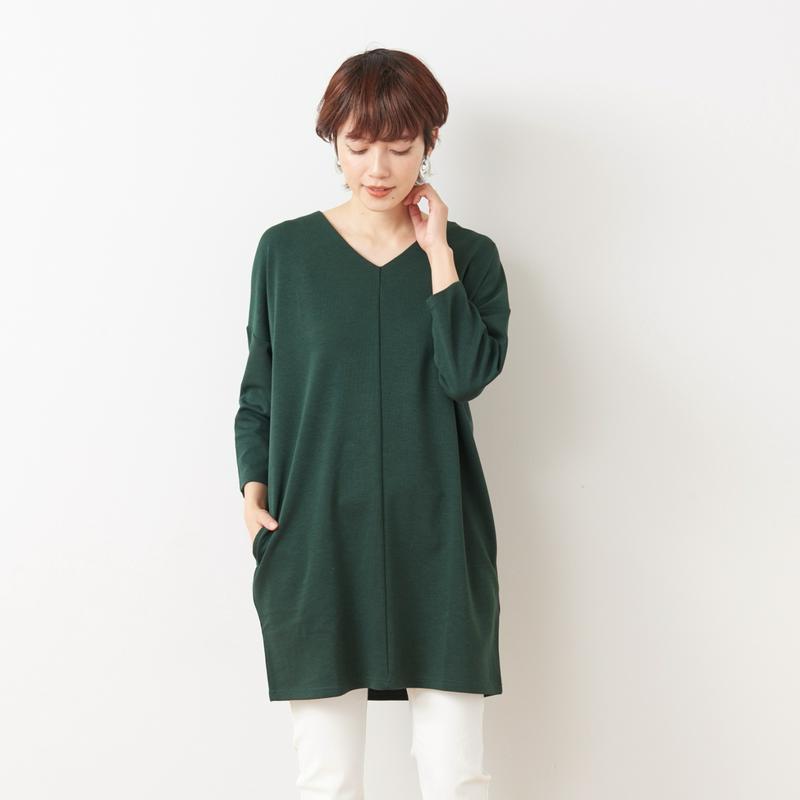 選べる２丈◎ポンチ素材の華奢見えチュニック【Ｍ～３Ｌ】