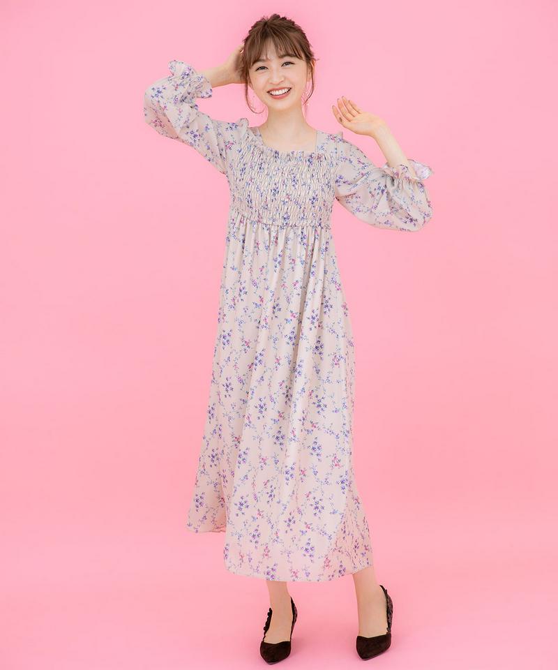 IVYフラワーシャーリングワンピース