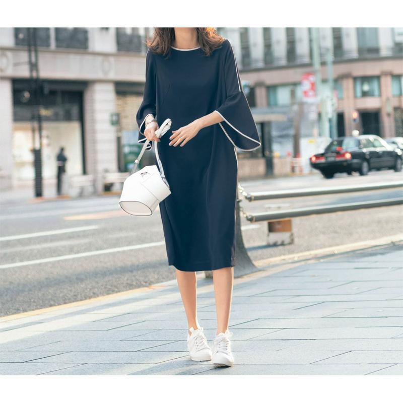 【ＳＴＹＬＥ　ＳＮＡＰコラボ】配色パイピングワンピース