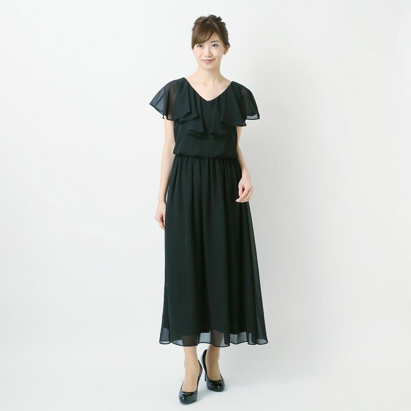 ドレープロングワンピース【フォーマルにも◎】【Ｍ～５Ｌ】（トラットリア／trattoria）