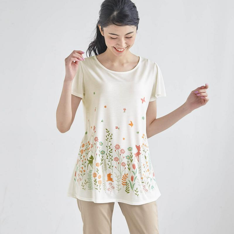 【３／２５（水）で販売終了】フレア袖チュニックＴシャツ