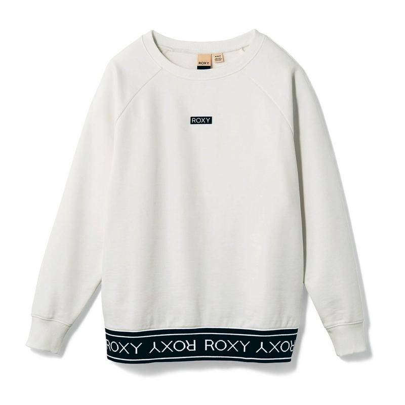 テープ使いがポイント◎ロゴ入り裏起毛クルーネックプルオーバー