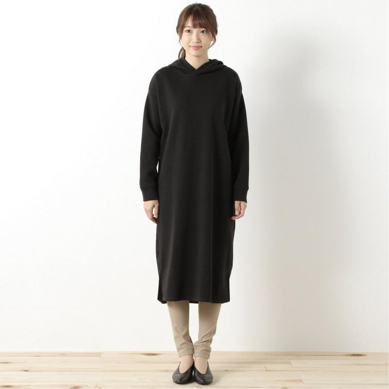 あったか裏起毛フードパーカーワンピース