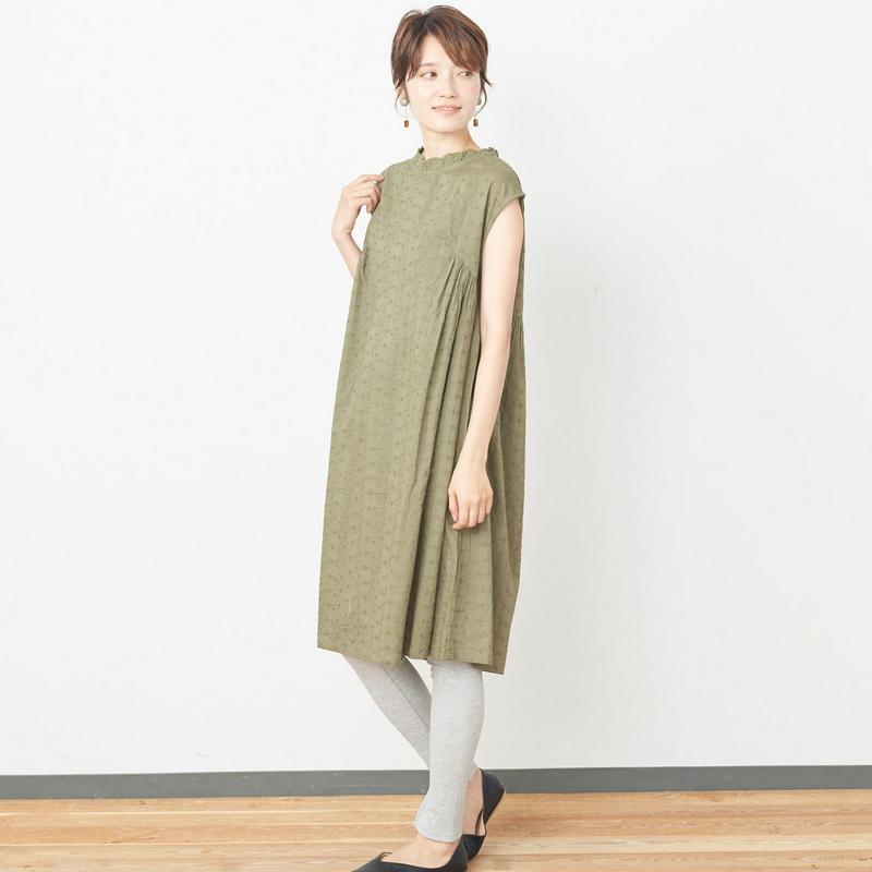 インド綿素材の総刺繍ワンピース