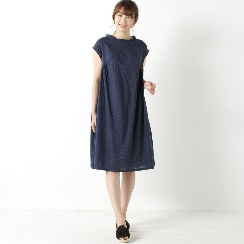 インド綿素材の総刺繍ワンピース