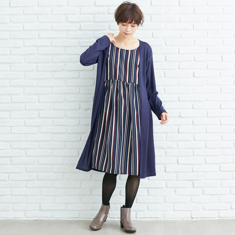 １枚で決まる◎アンサンブル風ワンピース