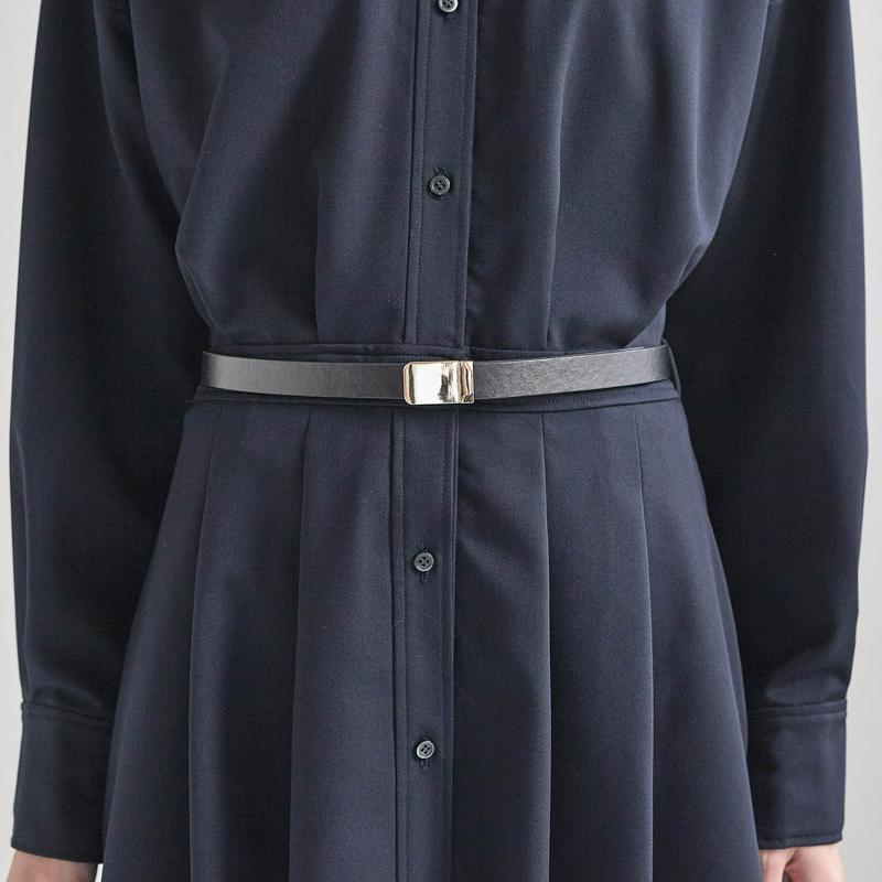 【ＳＴＹＬＥ　ＳＮＡＰ掲載】ロング丈ウエストベルト付きシャツワンピース
