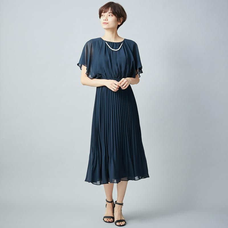 パールドレスレット付◎シフォンワンピースドレス
