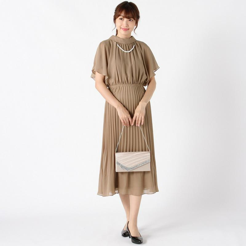 パールドレスレット付◎シフォンワンピースドレス