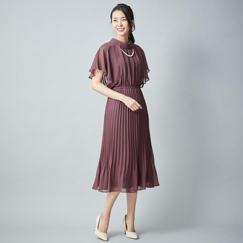 パールドレスレット付◎シフォンワンピースドレス