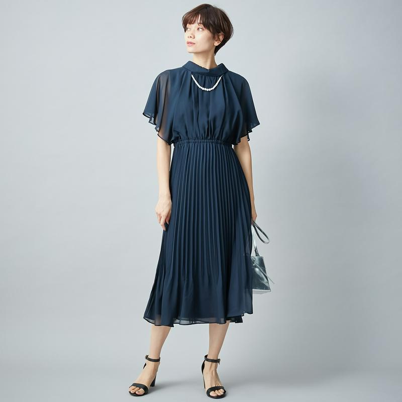 パールドレスレット付◎シフォンワンピースドレス