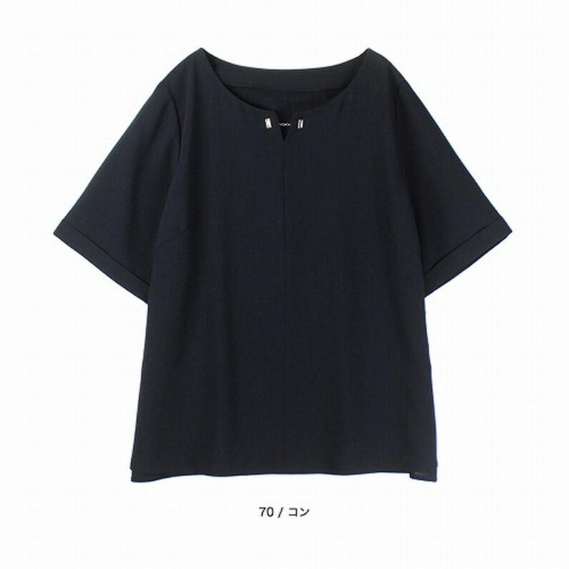 麻調合繊チェーン付きブラウス【ＬＬ～５Ｌ】