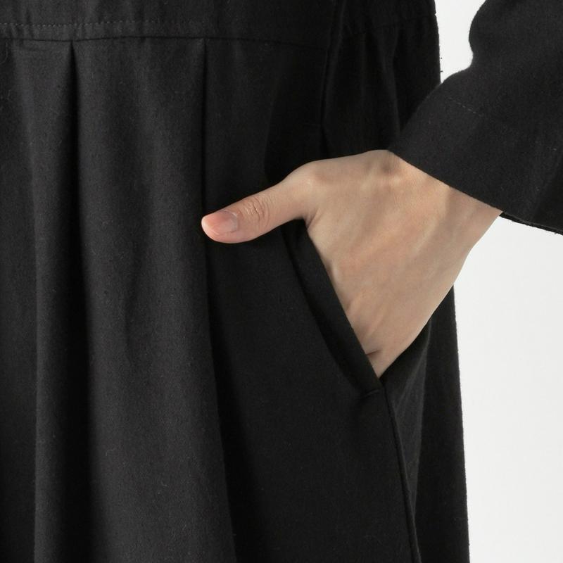 コットンネル素材の切替えワンピース