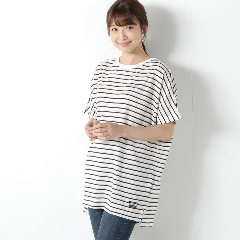 コンバースボーダー鹿の子ドルマンＴシャツ