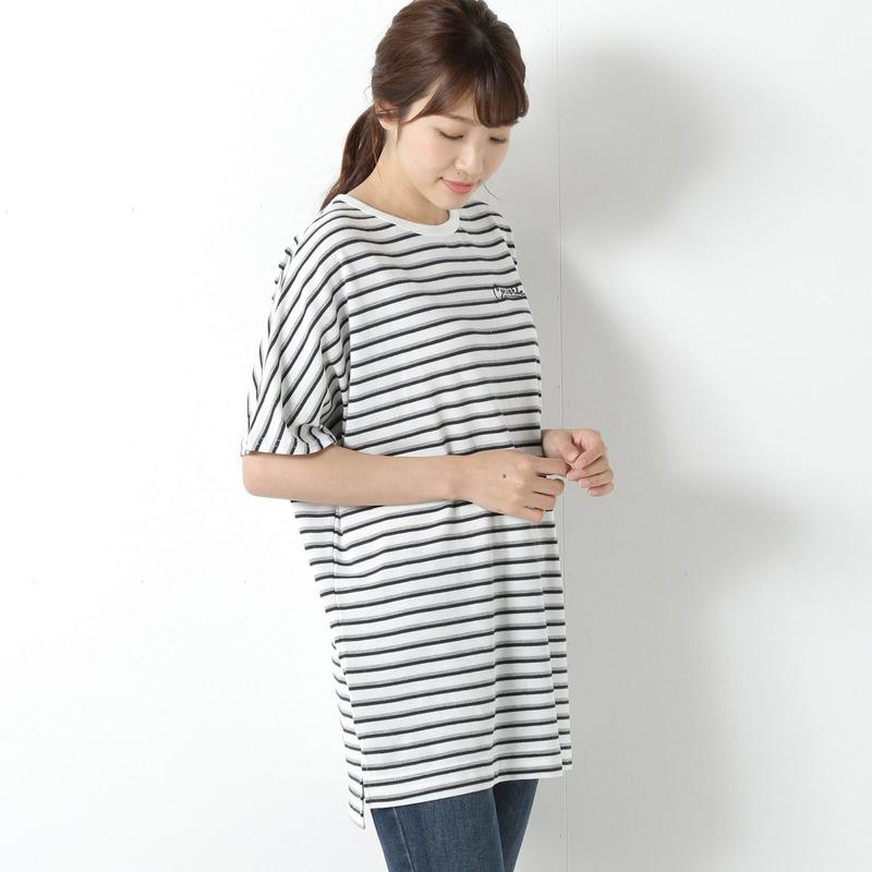 コンバースボーダー鹿の子ドルマンＴシャツ