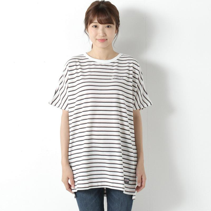コンバースボーダー鹿の子ドルマンＴシャツ