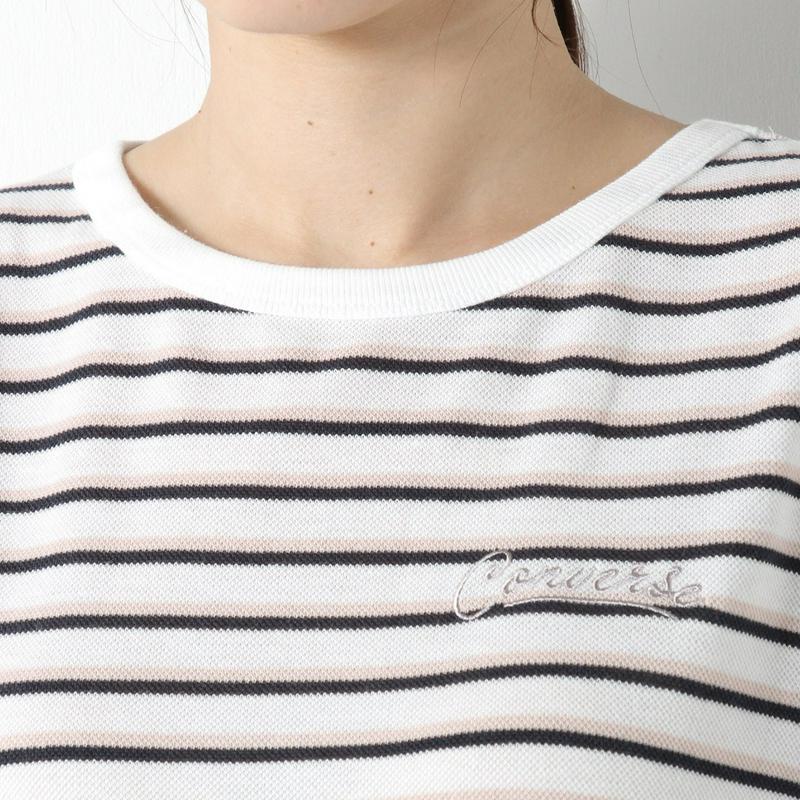 コンバースボーダー鹿の子ドルマンＴシャツ